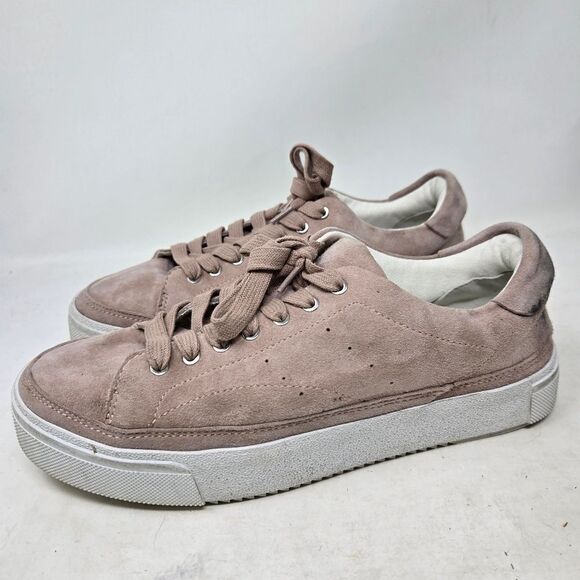 ALLSAINTS Trish Platform Lace Up Sneaker blush Suede Women’s Size 38 EU | 7-7.5 - Picture 3 of 10